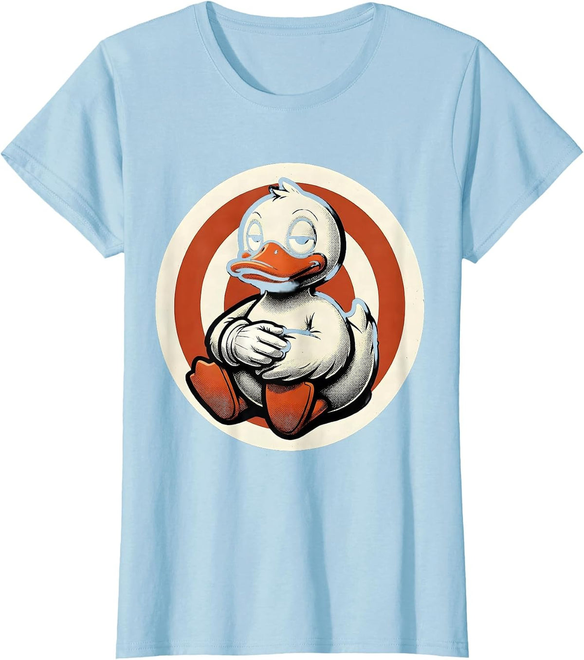 Retro Cartoon Duck Humor Novelty Gift T-Shirt - Baby Blue