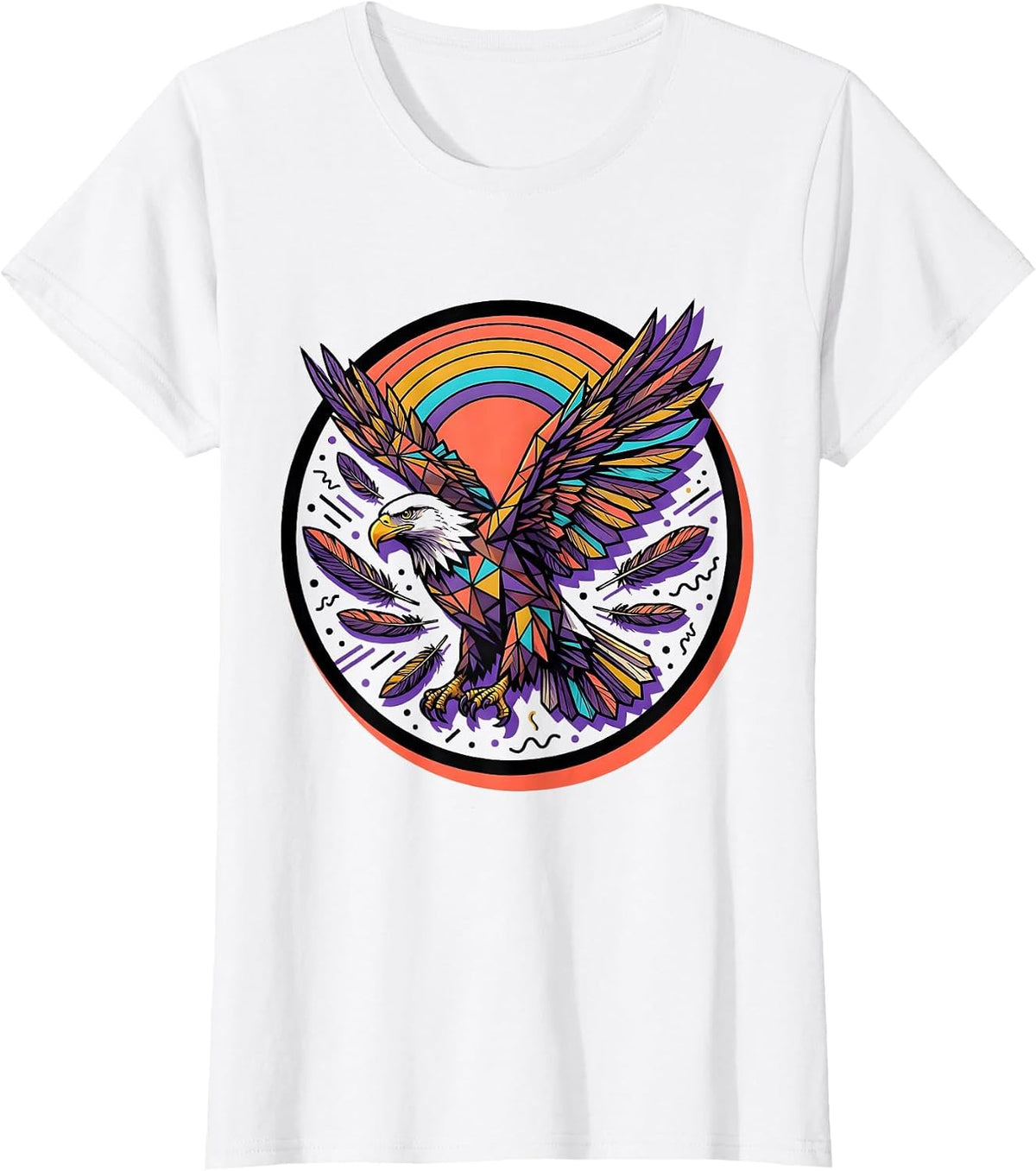 Women's Bold Eagle Preening at Sunrise Graphic T-Shirt - White