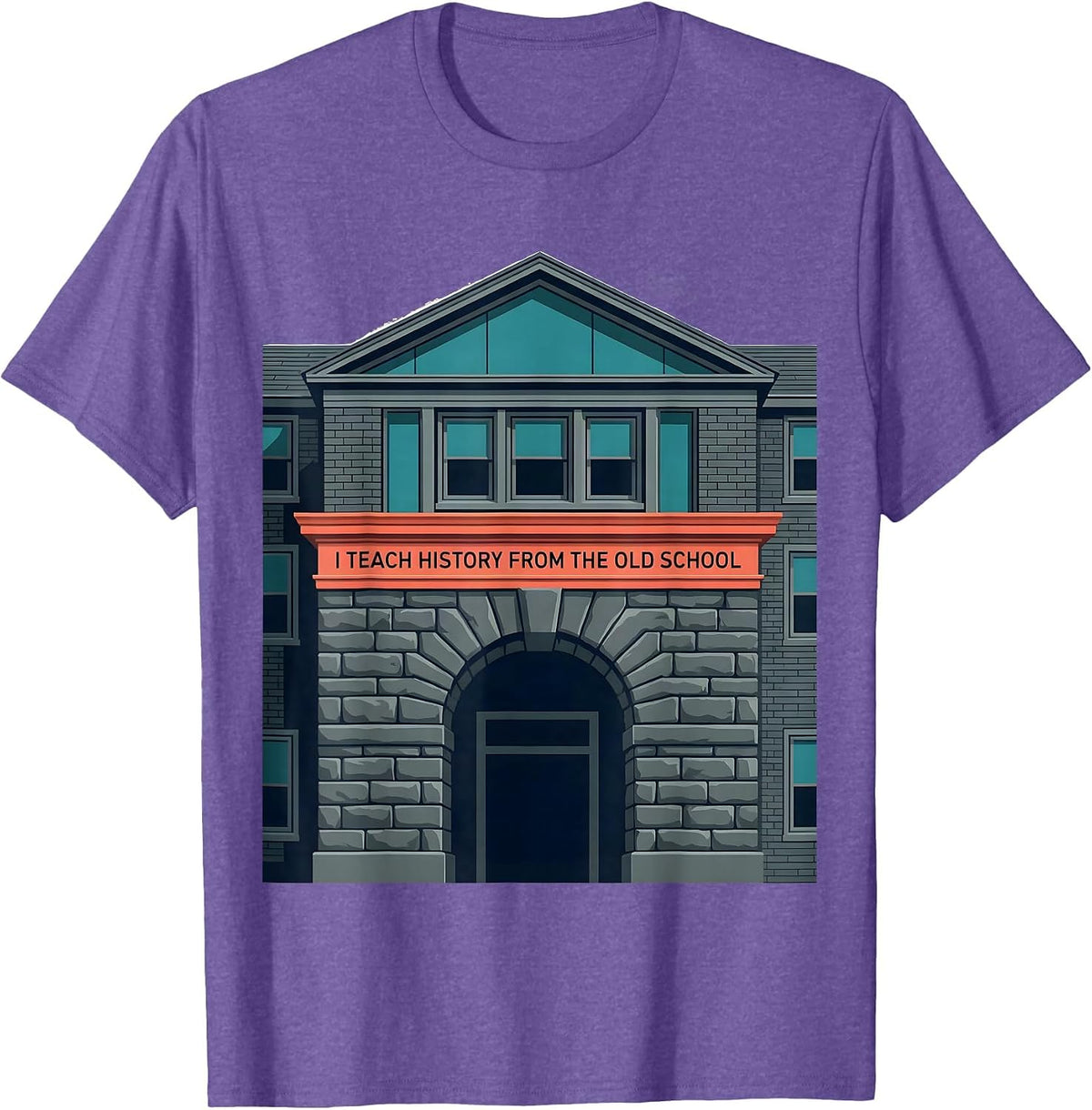 Men's I Teach History From The Old School Funny History Teacher T-Shirt - Purple Heather