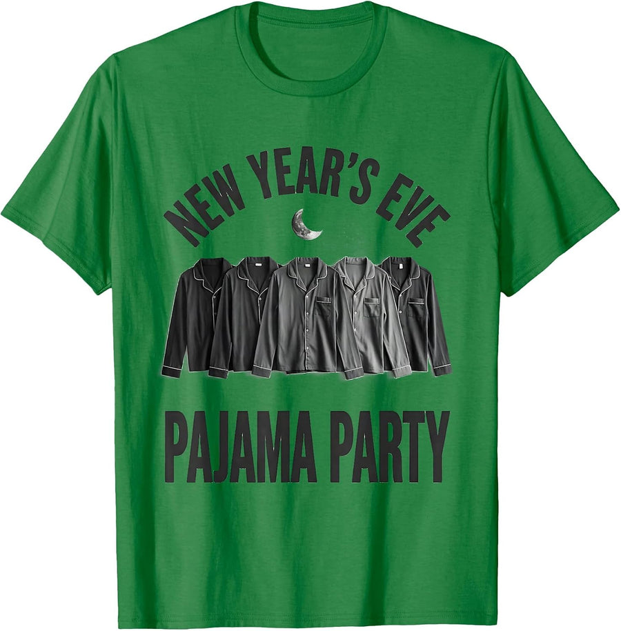 Men's New Year's Eve Pajama Party Funny Matching Family Group T-Shirt - Kelly Green