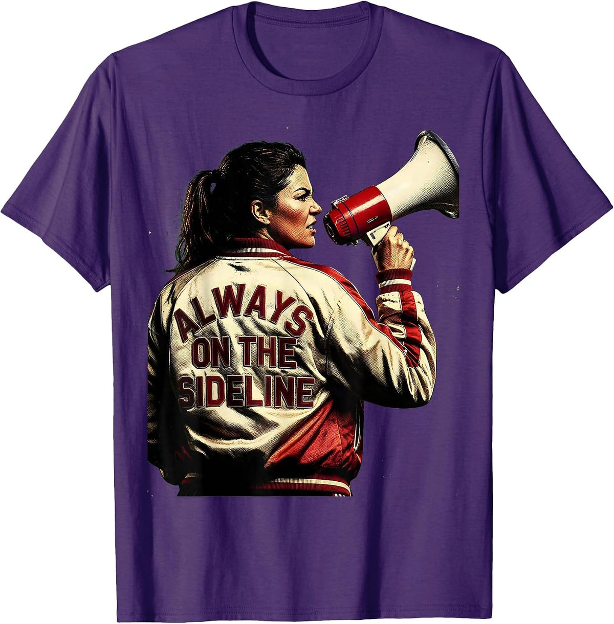 Always On The Sideline Soccer Mom Design T-Shirt - Purple