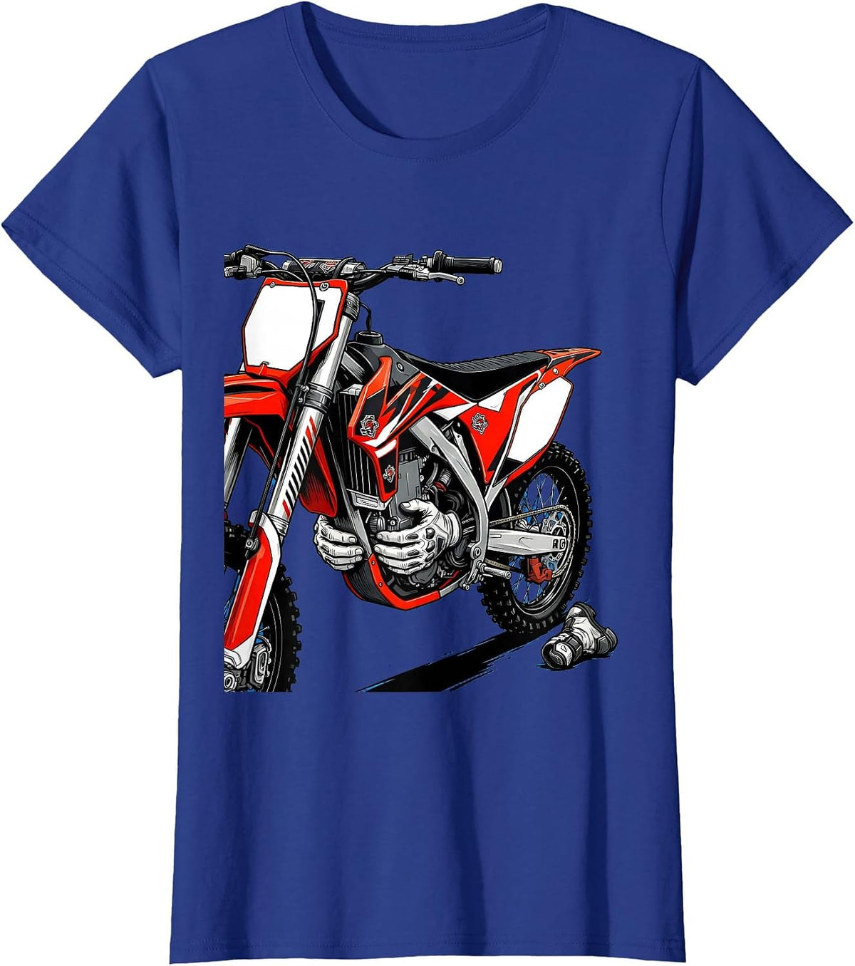 Women's Dirt Bike Racing Livery Graphic Biker Gift T-Shirt - Royal Blue