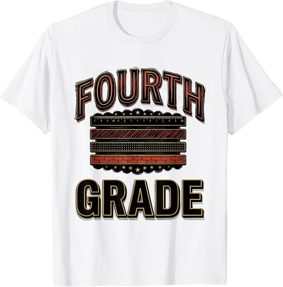 Men's FOURTH GRADE For Boys Girls Back To School First Day of T-Shirt - White