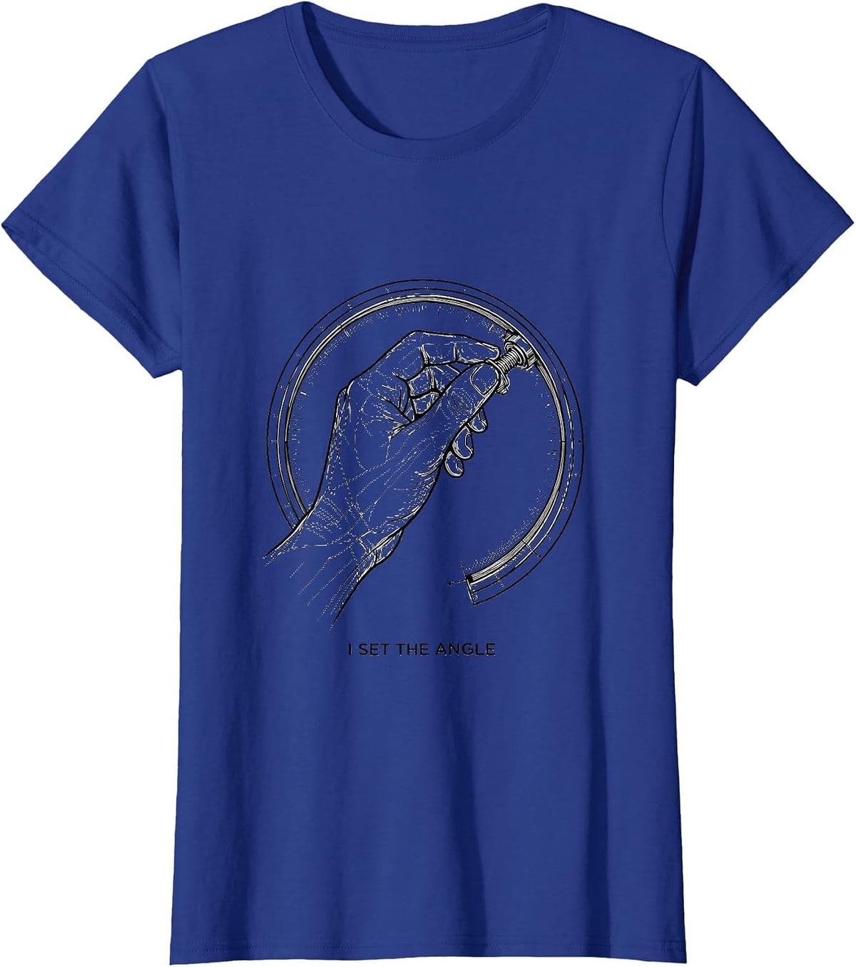Women's I Set The Angle Radiology Tech X-ray CT MRI Tech Humor T-Shirt - Royal Blue