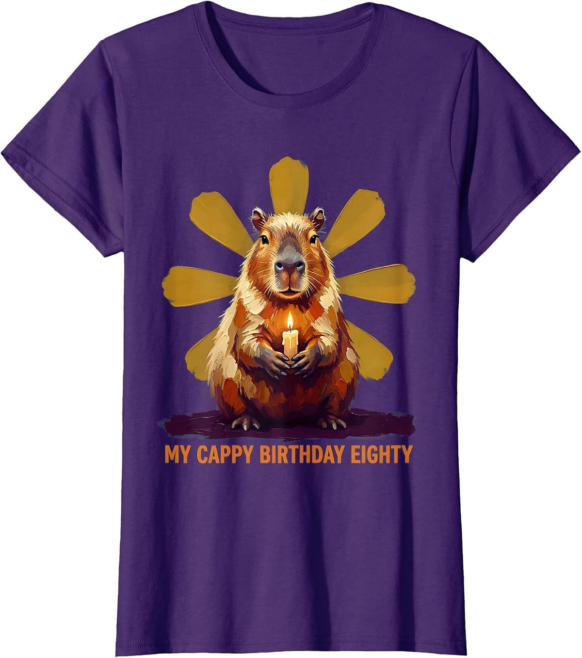 Women's My Cappy Birthday Eighty Kawaii Capybara Birthday Gift T-Shirt - Purple