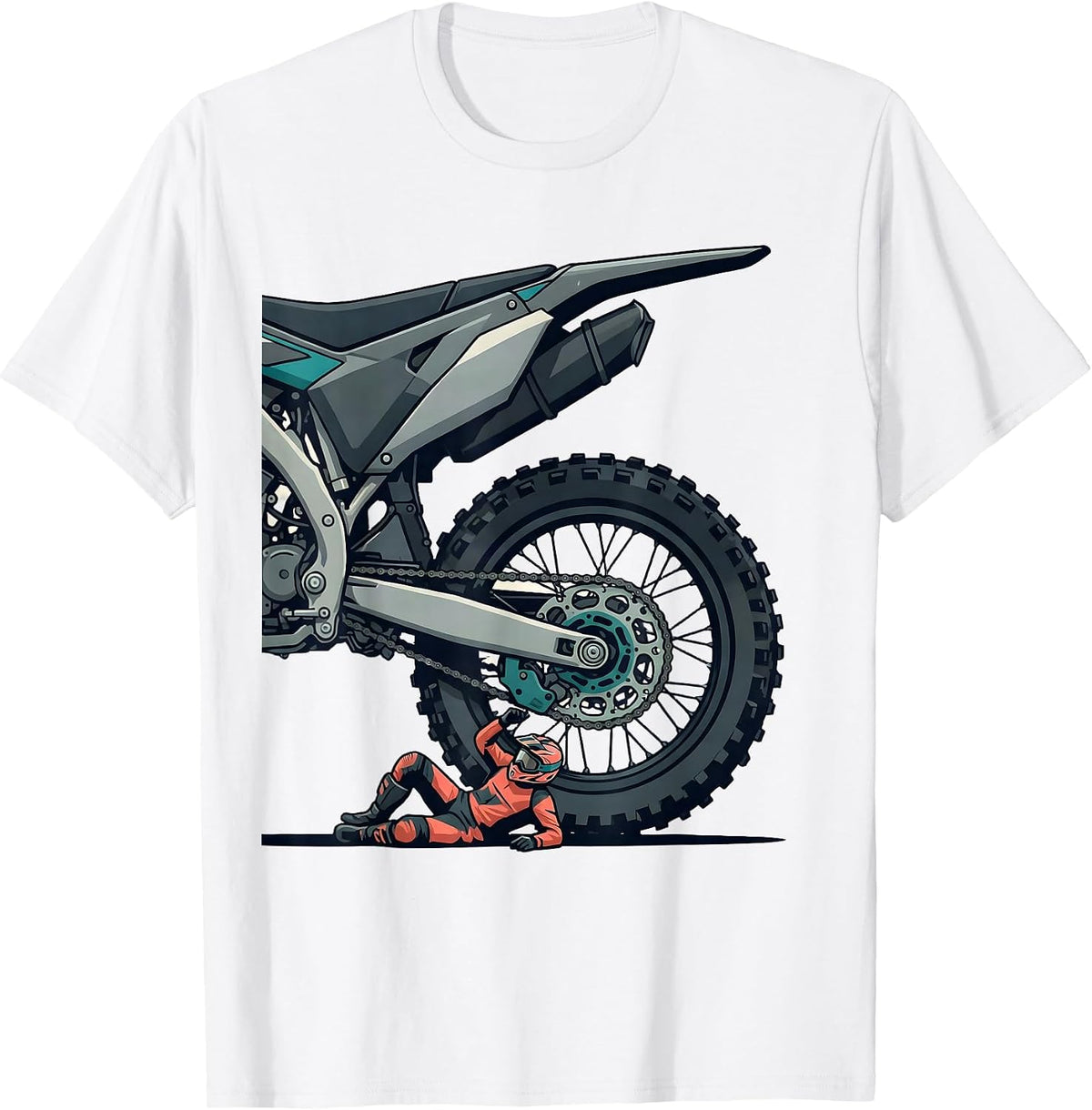 Men's Motocross Suspension Crash Funny Dirt Bike Rider Gift T-Shirt - White