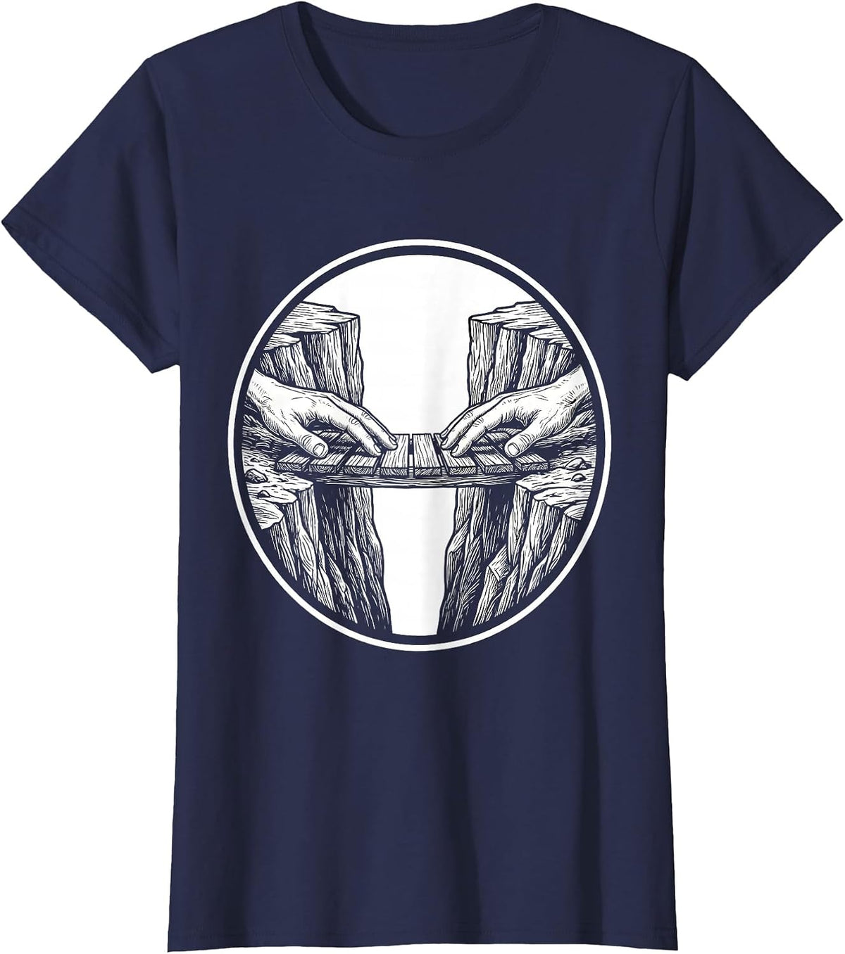 Women's Suicide Prevention Awareness Bridge Builder Graphic T-Shirt - Navy Blue