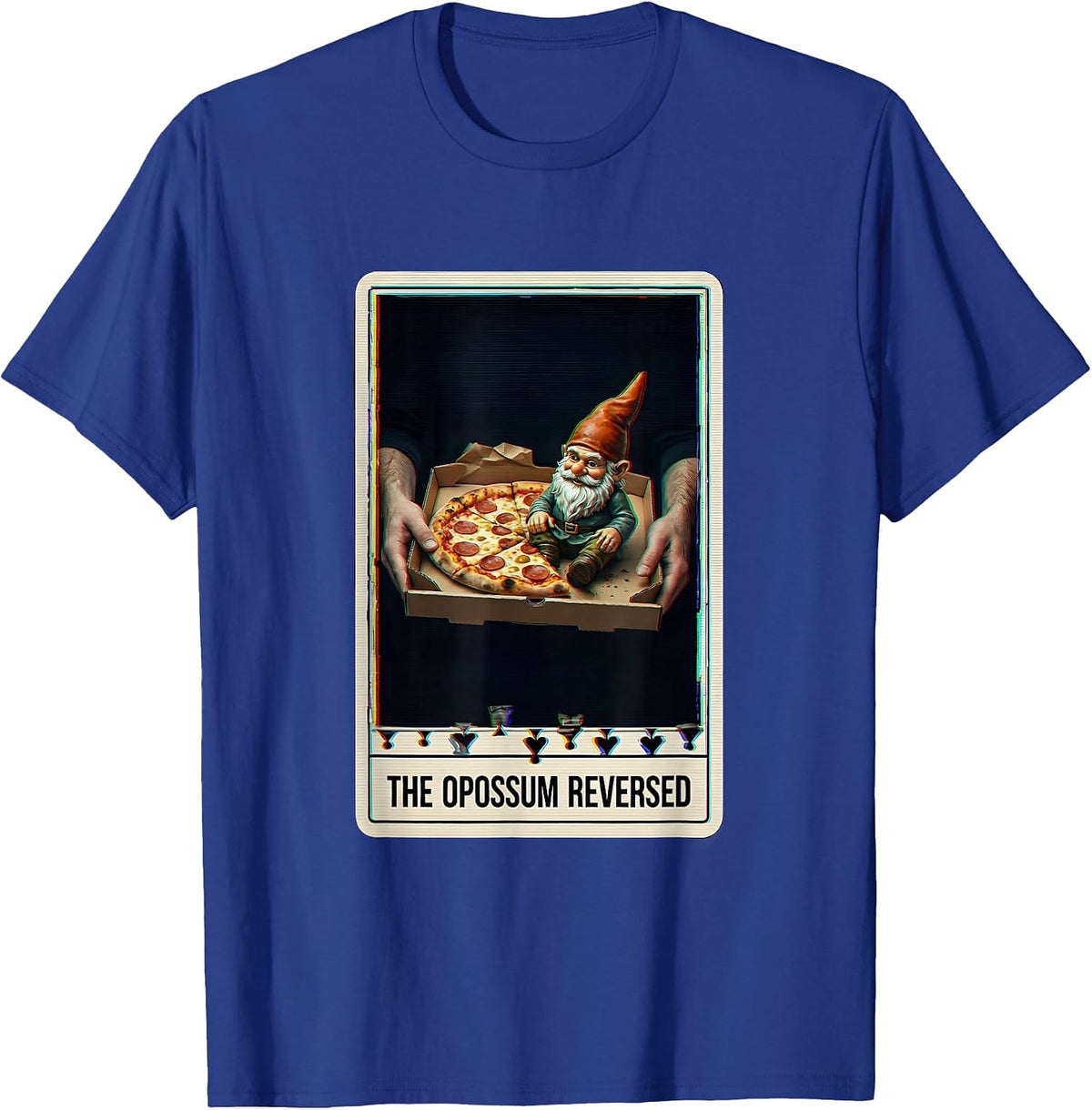 The Opossum Reversed Surreal Tarot Card Parody Humor T-Shirt - Royal Blue
