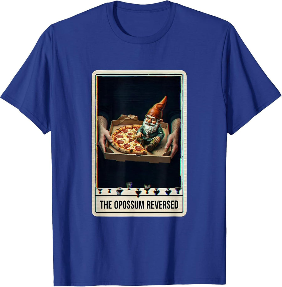 The Opossum Reversed Surreal Tarot Card Parody Humor T-Shirt - Royal Blue
