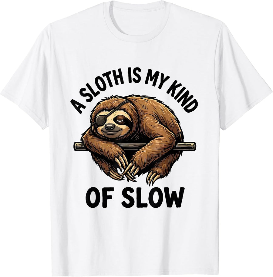 Men's A Sloth Is My Kind Of Slow Funny Sloth Lover Humor Gift T-Shirt - White