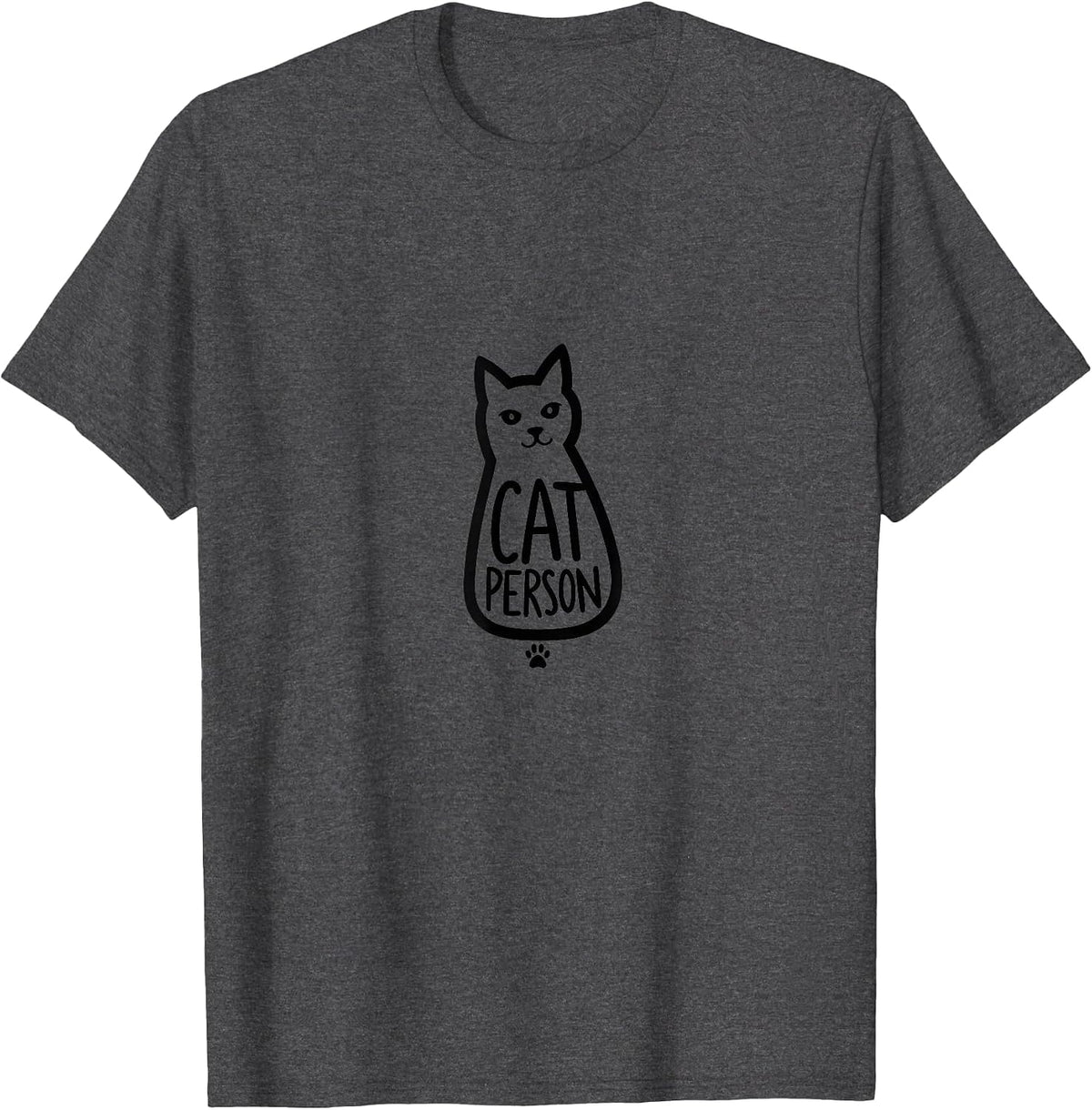 Cat Person Whimsical Cat Lover Design T-Shirt - Dark Heather Grey