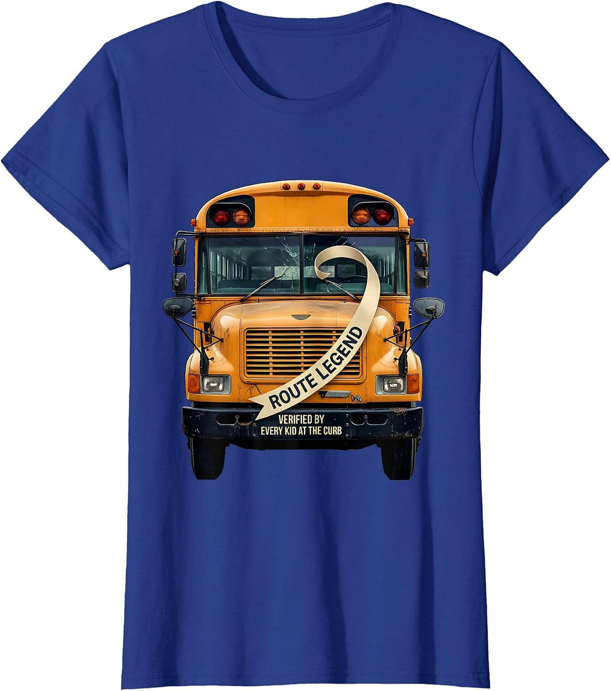 Women's Route Legend, Verified By Every Kid At The Curb School Bus T-Shirt - Royal Blue