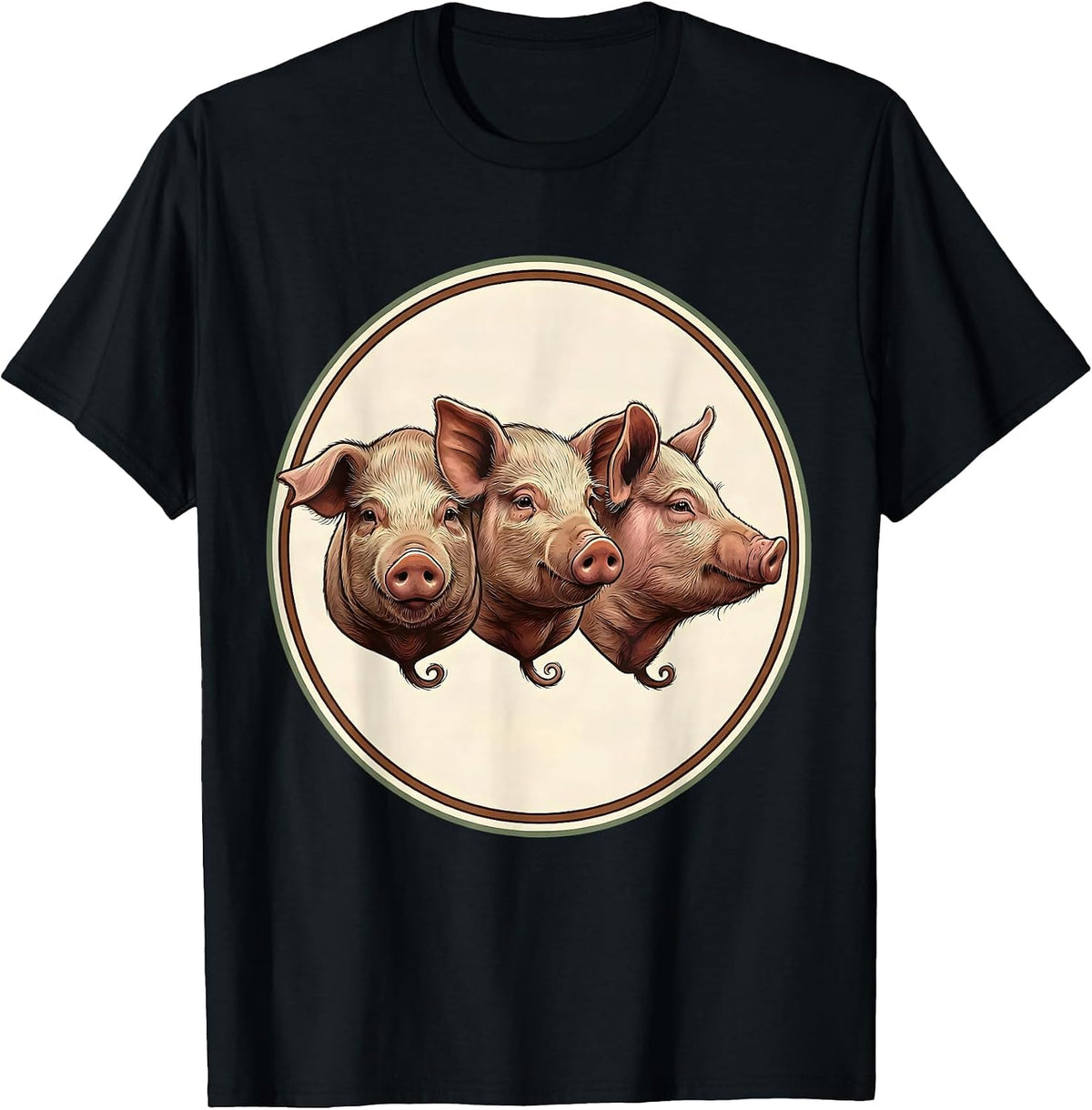 Men's Sealed Pig Badge Guinea Pig Lover Funny Pet Humor T-Shirt - Black