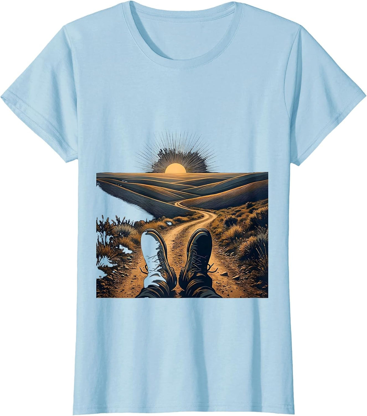 Worn Boots on a Path Suicide Awareness Design T-Shirt - Baby Blue