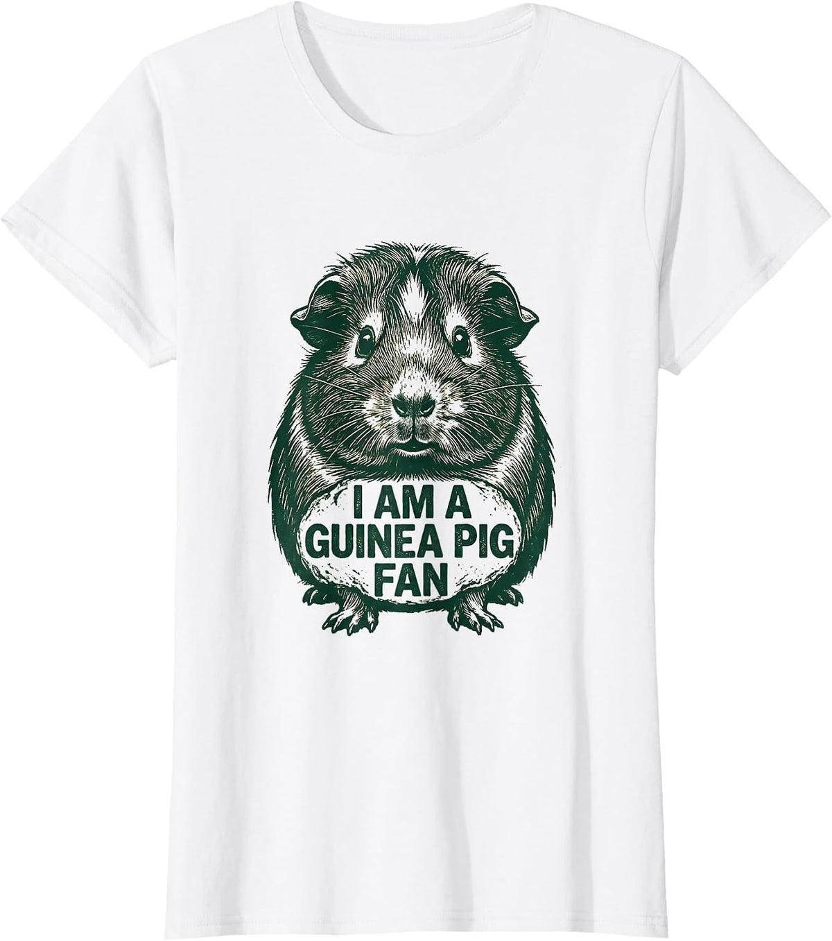 I Am A Guinea Pig Fan Funny Pig Lover Rubber Stamp Humor T-Shirt - White