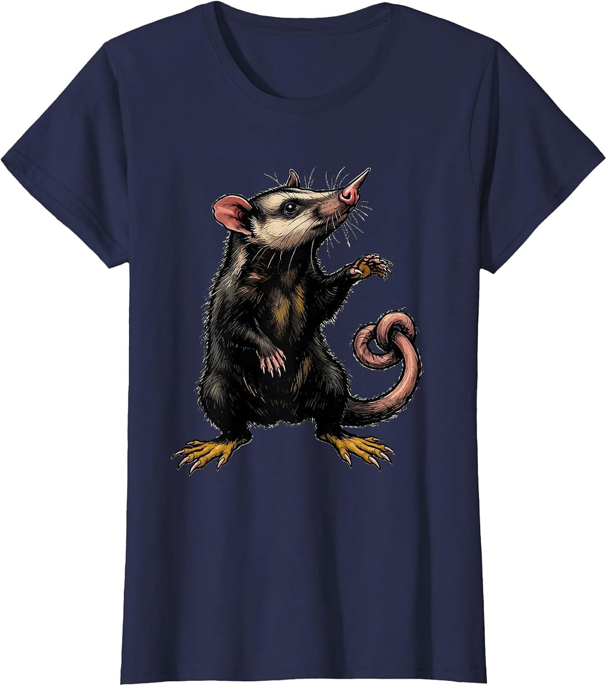 Women's Opossum Bowing Meme Humor Animal Lover Gift T-Shirt - Navy Blue