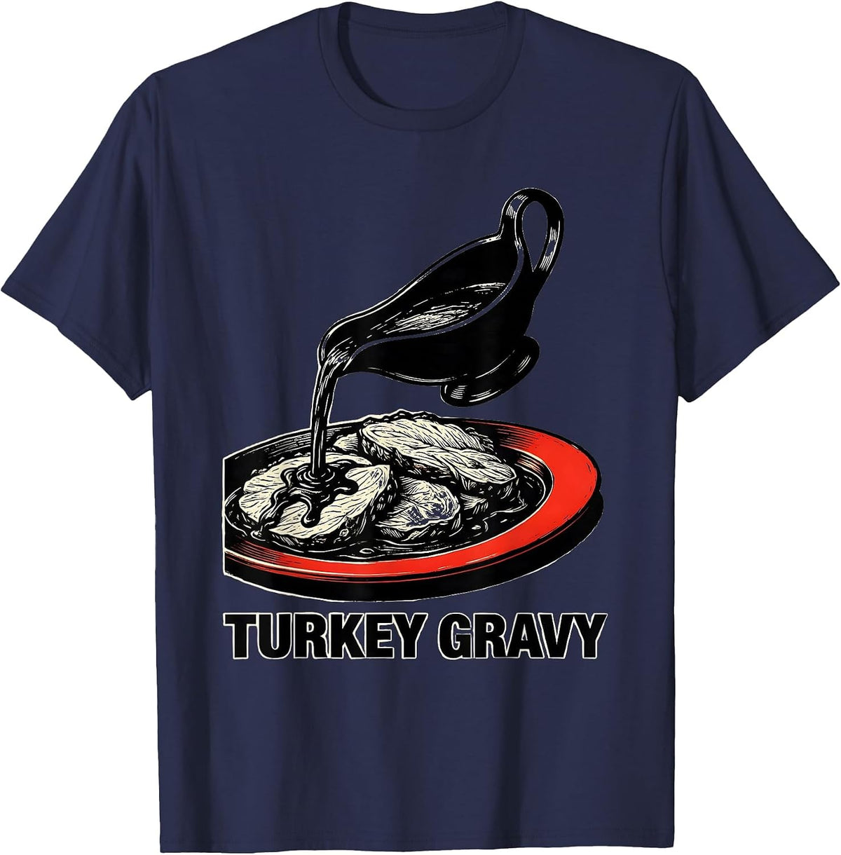 Men's Turkey Gravy Bootleg 90's Rap Rock Vintage Funny T-Shirt - Navy Blue