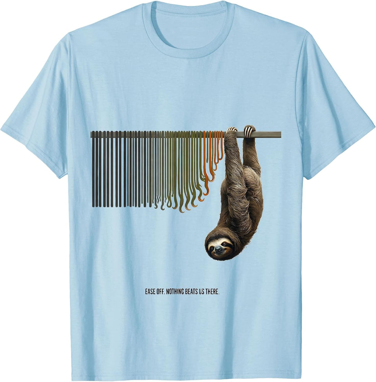 Men's Ease Off Nothing Beats Us There Funny Sloth Lover Gift T-Shirt - Baby Blue
