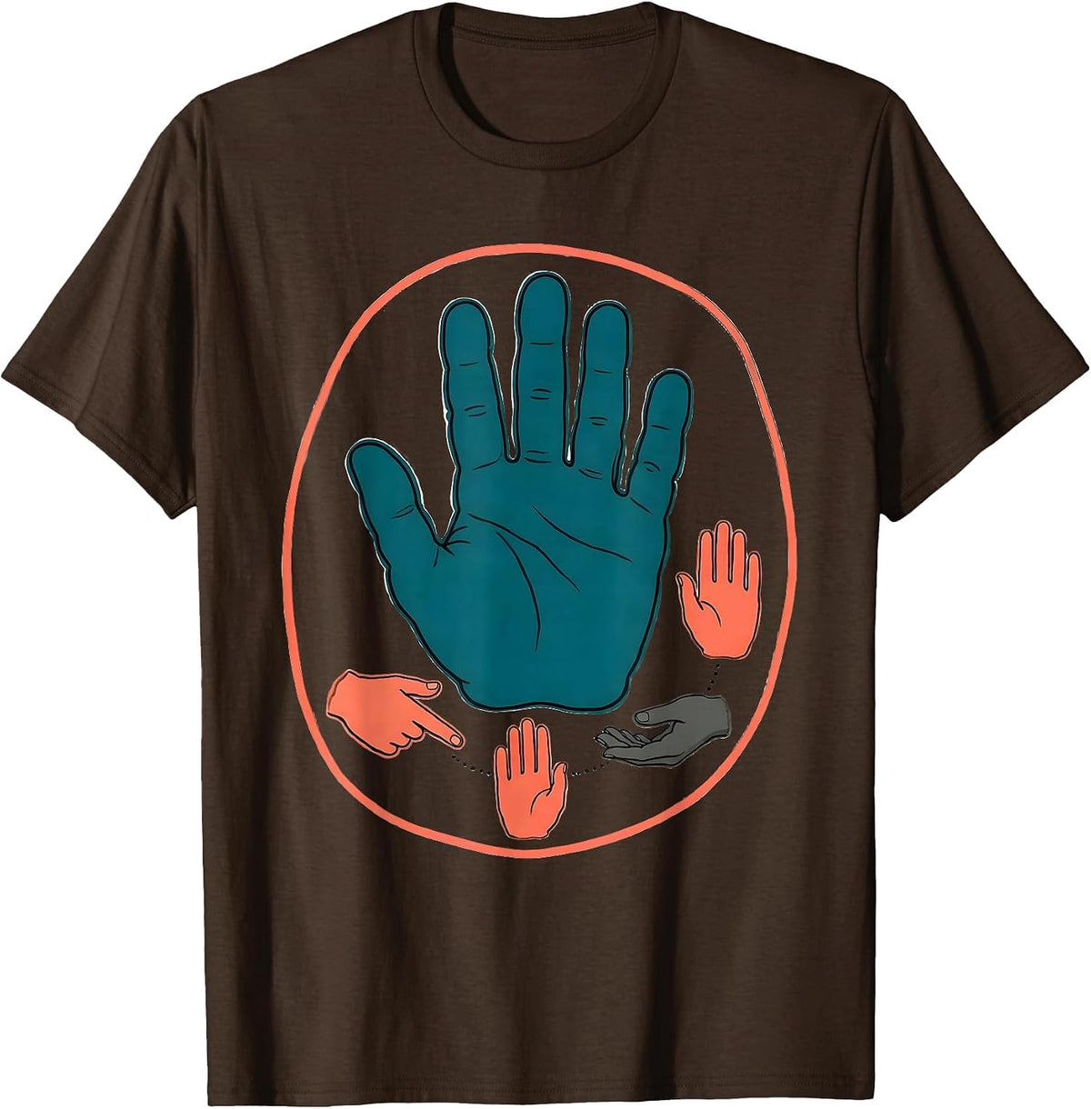 Hand Gestures Inclusion Teacher Special Education Advocacy T-Shirt - Brown
