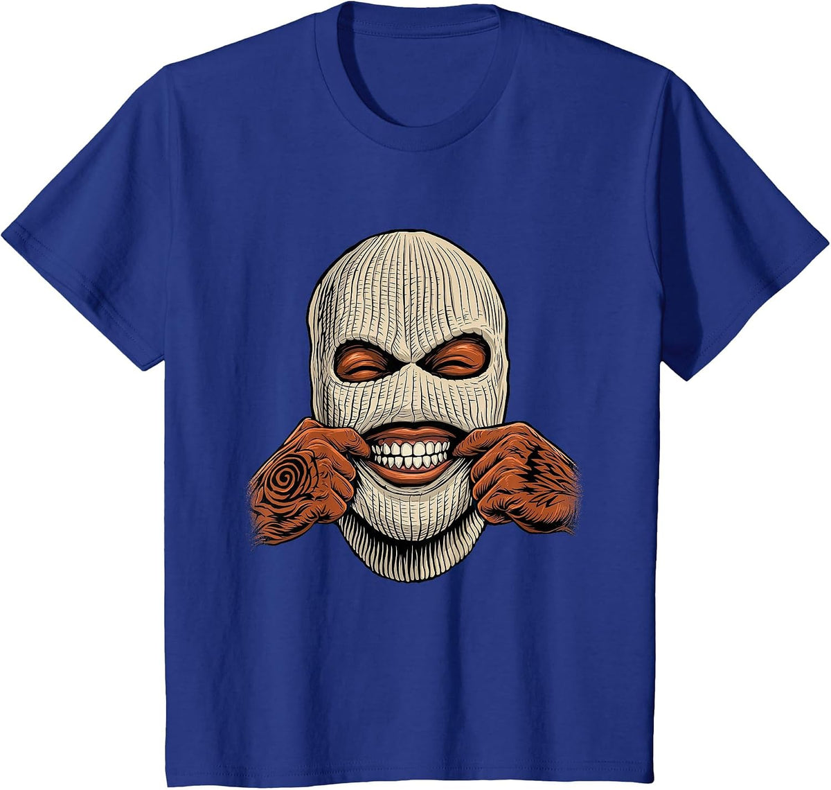 Gangster Ski Mask - 80s 90s Old School Hip Hop T-Shirt - Royal Blue