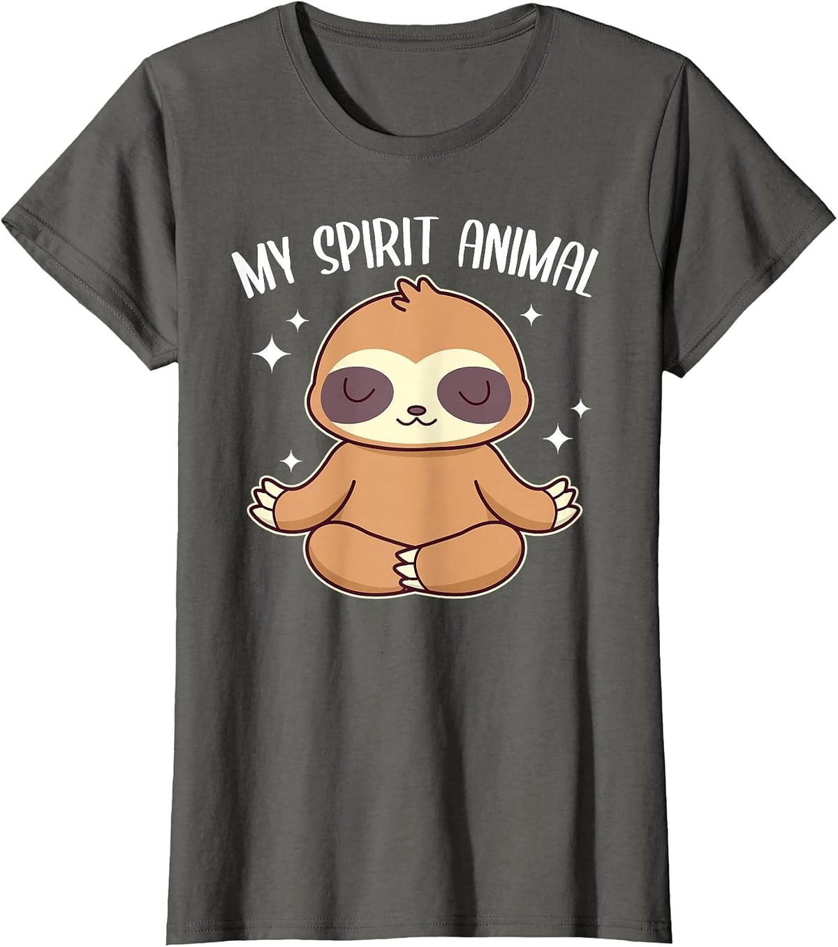 Sloth is My Spirit Animal Lazy Sloth T-Shirt - Asphalt Grey