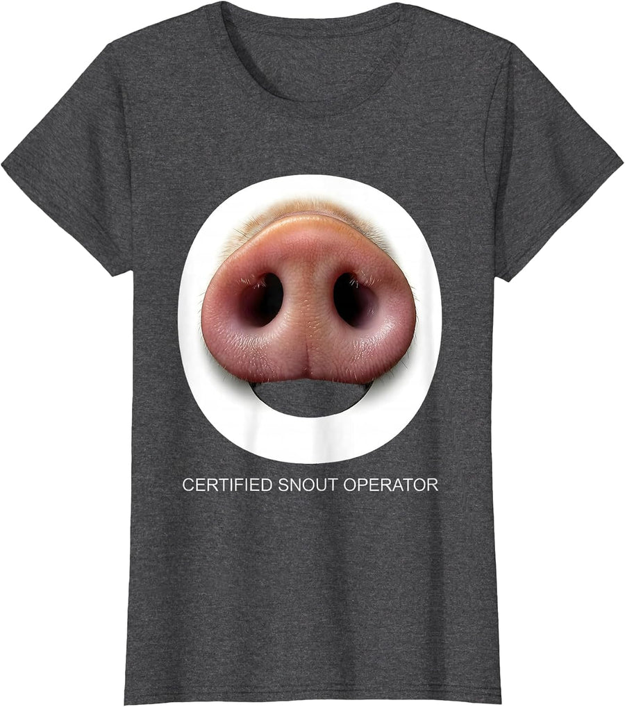 Women's Certified Snout Operator Funny Guinea Pig Lover Pet T-Shirt - Dark Heather Grey
