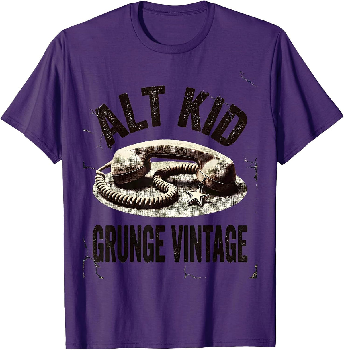 Men's Alt Kid Grunge Vintage Y2K Alt Aesthetic Graphic T-Shirt - Purple