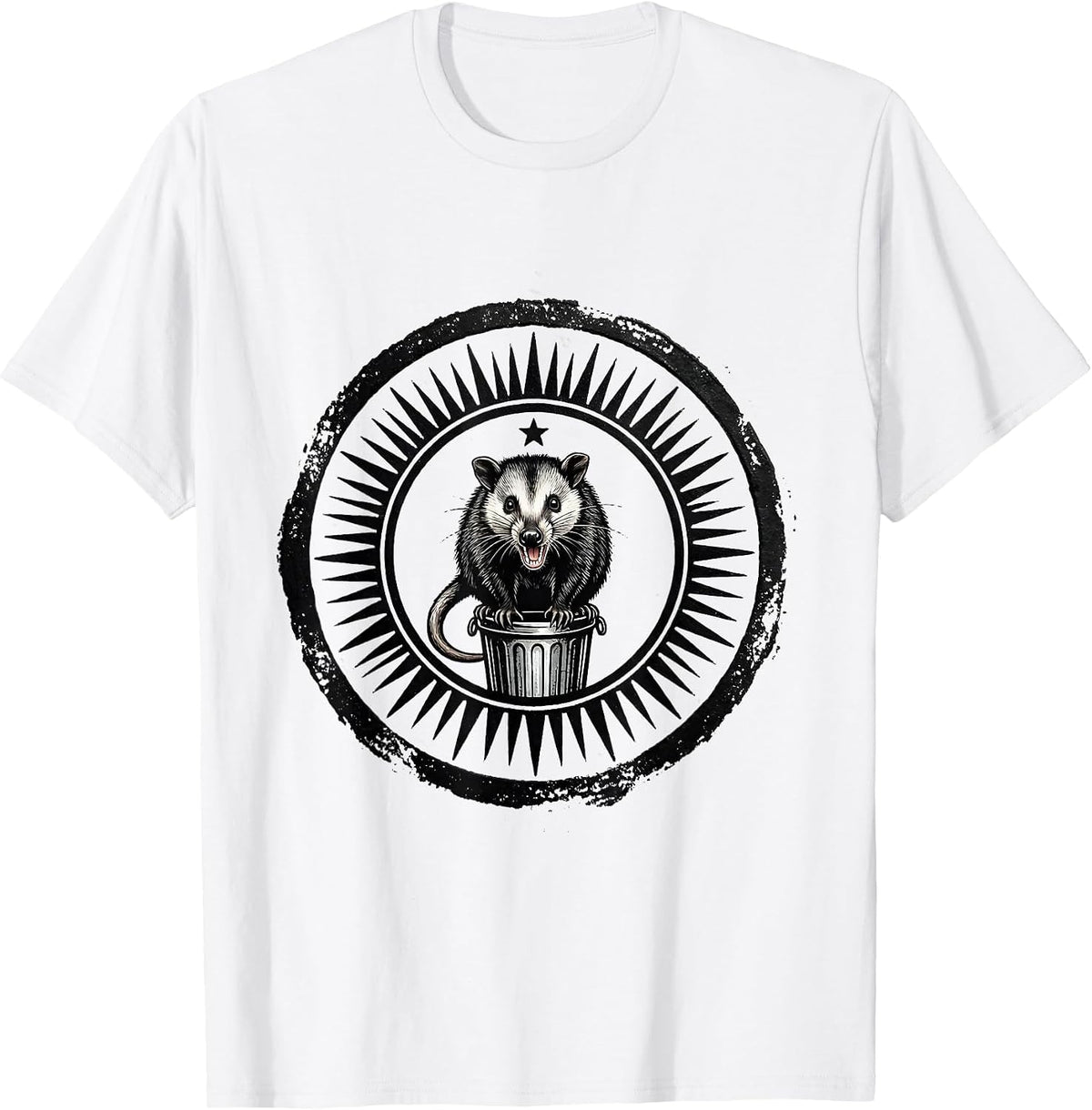 Men's Opossum Seal Angry Rubber Stamp Meme Humor T-Shirt - White
