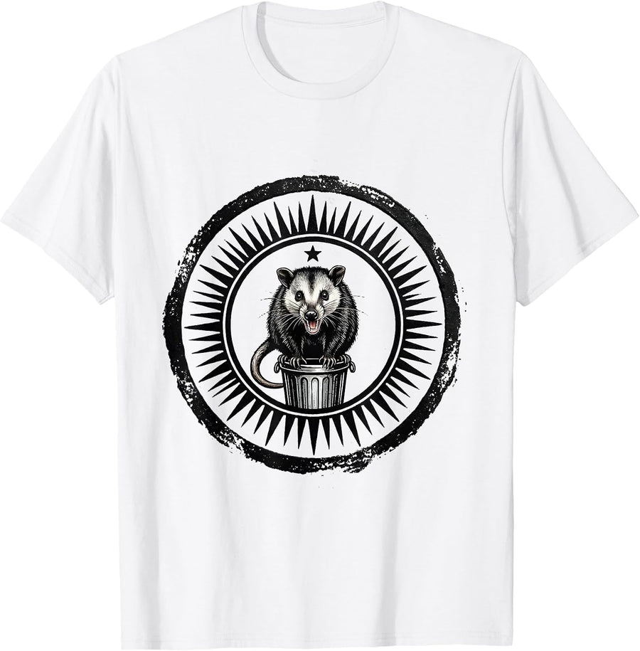 Men's Opossum Seal Angry Rubber Stamp Meme Humor T-Shirt - White