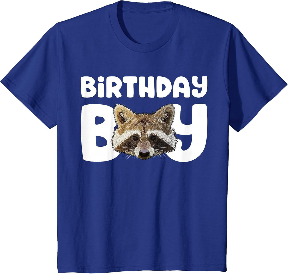 Raccoon Birthday Boy Party Children Trash Panda Raccoon Birthday T-Shirt - Royal Blue