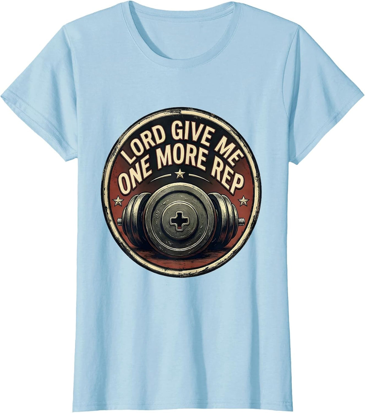 Lord, Give Me One More Rep Vintage Christian Gym T-Shirt - Baby Blue