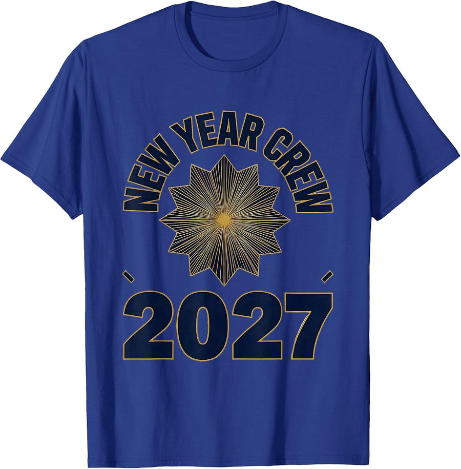 New Year Crew 2027 Festive Party Group Celebration T-Shirt - Royal Blue