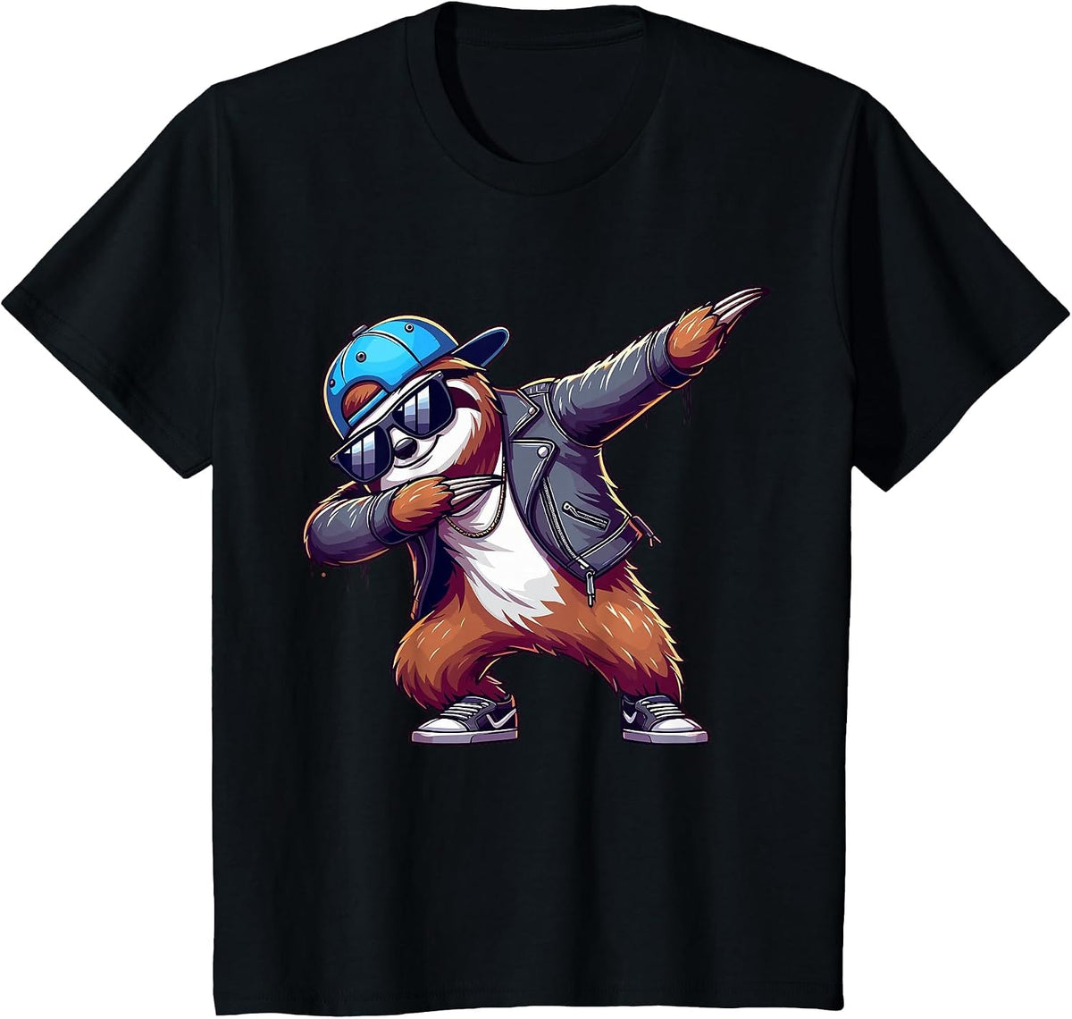 Dabbing Sloth T-Shirt - Black