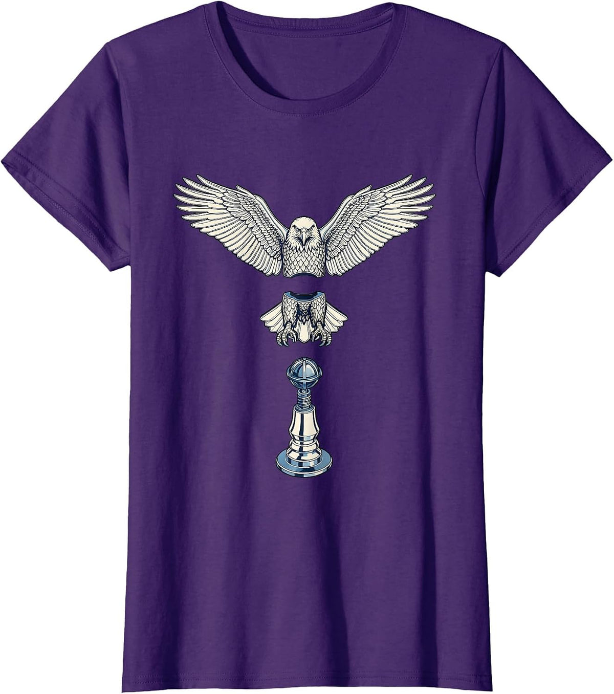 Women's Valley Forge Automotive Bald Eagle Hood Ornament T-Shirt - Purple