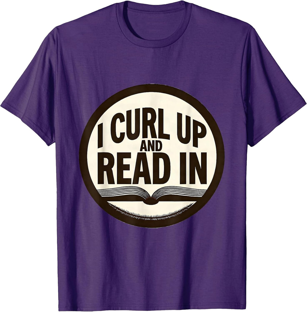 I Curl Up And Read In Cute Hedgehog Book Lover Humor T-Shirt - Purple