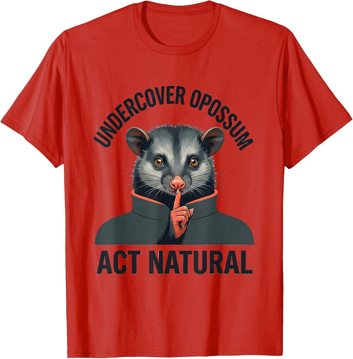 Men's Undercover Opossum Act Natural Funny Halloween Costume T-Shirt - Red