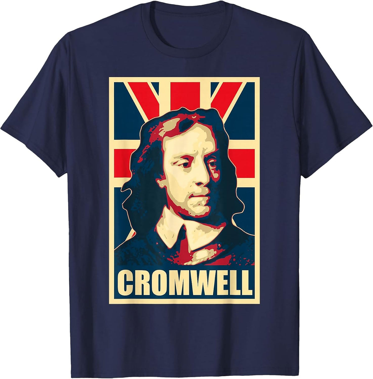 Oliver Cromwell English General and Statesman T-Shirt - Navy Blue