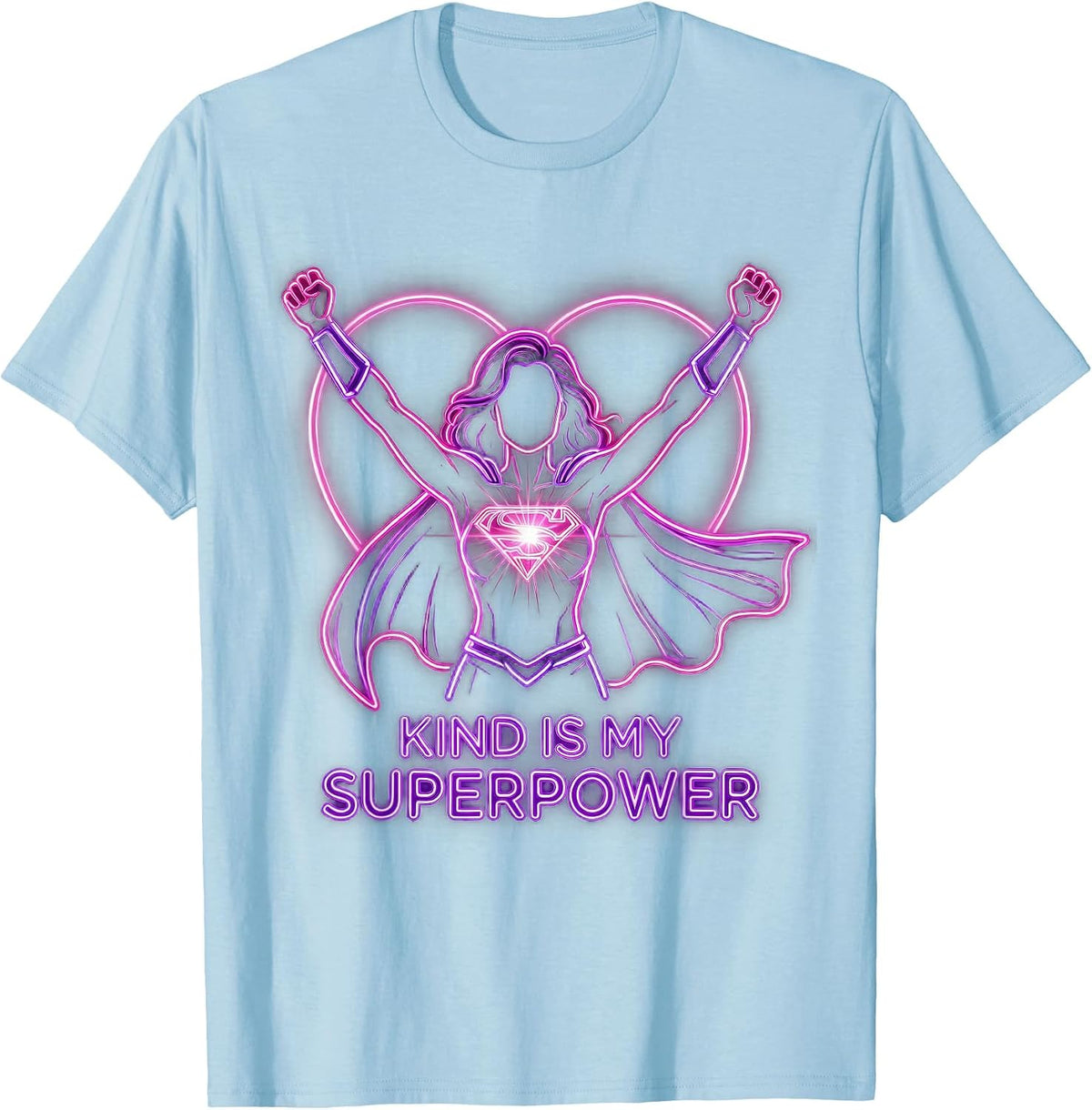 Men's Kind Is My Superpower Be Kind Graphic Design T-Shirt - Baby Blue