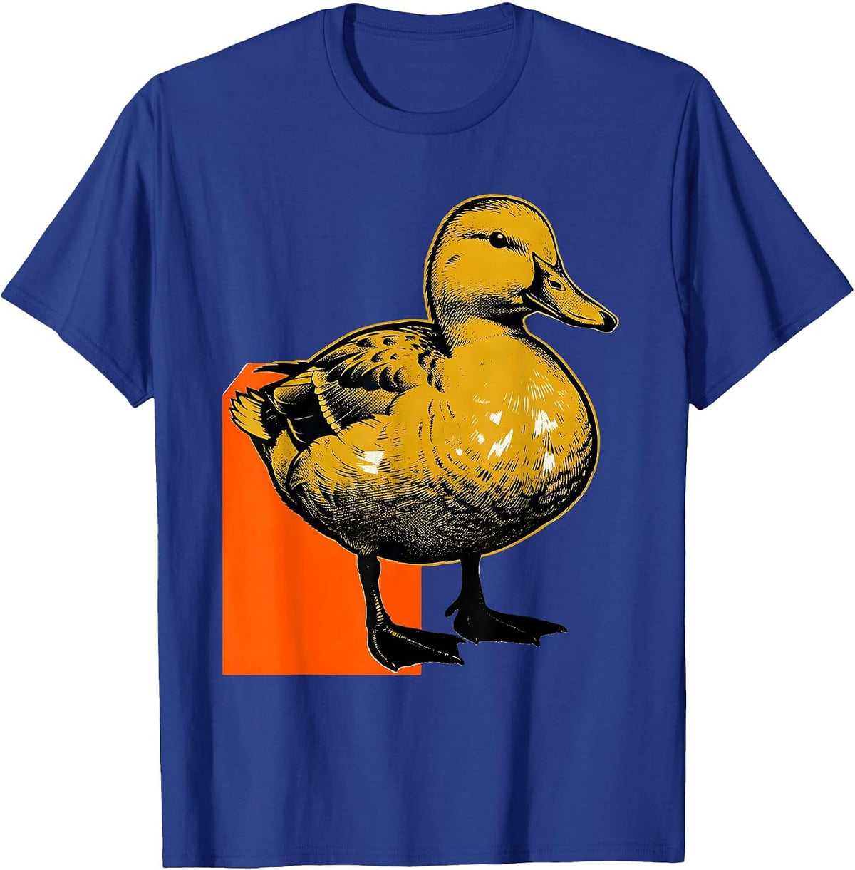 Men's Duck Split Silhouette Funny Animal Lover Humor T-Shirt - Royal Blue
