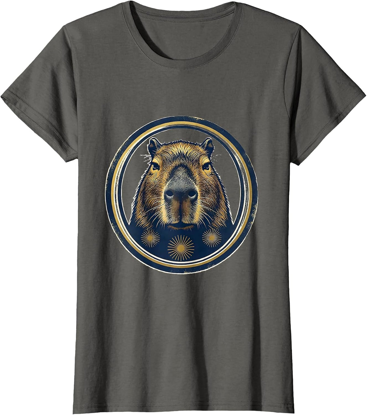 Women's Capybara Kawaii Character Meme Cute Anime Fan T-Shirt - Asphalt Grey