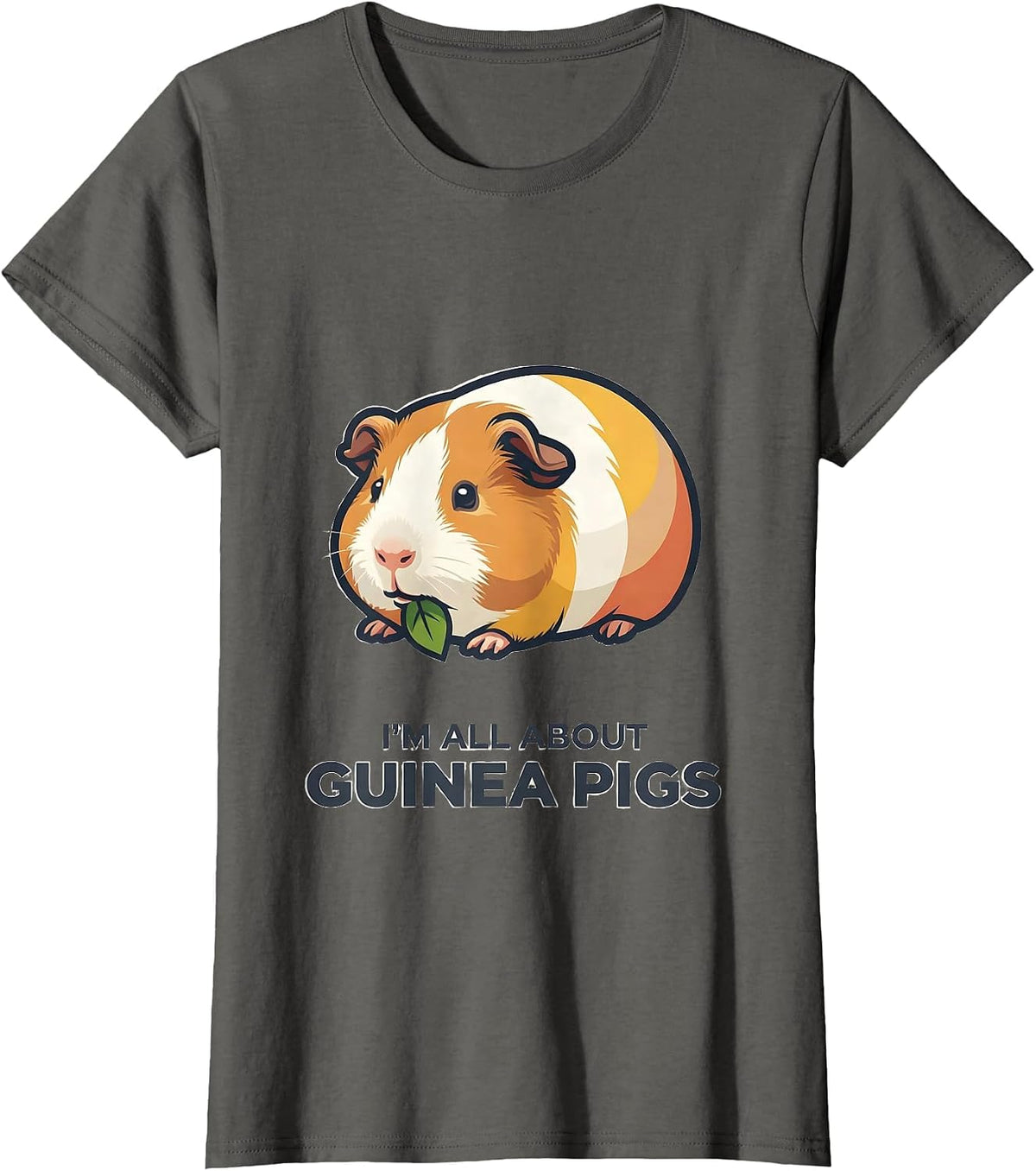 Women's I’m All About Guinea Pigs Funny Pig Lover Gift for Kids T-Shirt - Asphalt Grey