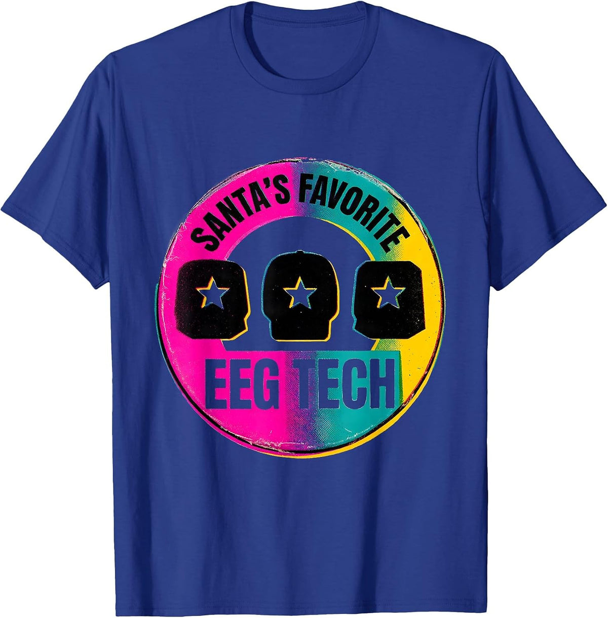Santa's Favorite EEG Tech Funny Medical Tech Christmas T-Shirt - Royal Blue