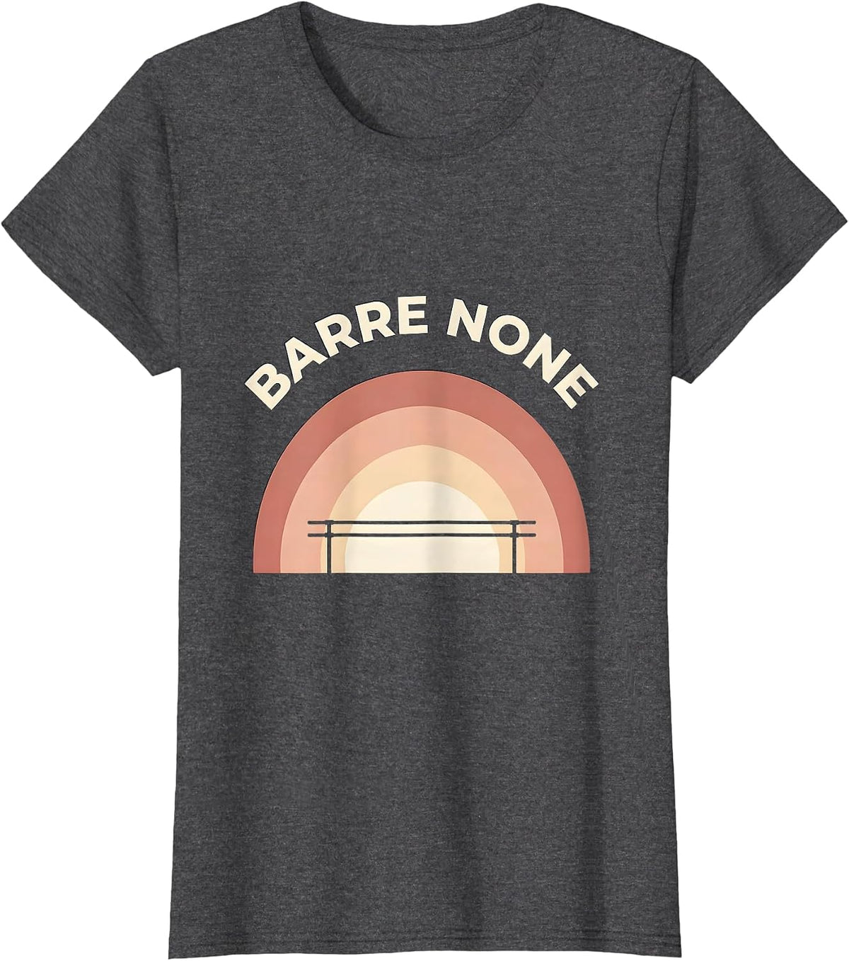 Women's Barre None Balletcore Elegant Dance Design T-Shirt - Dark Heather Grey