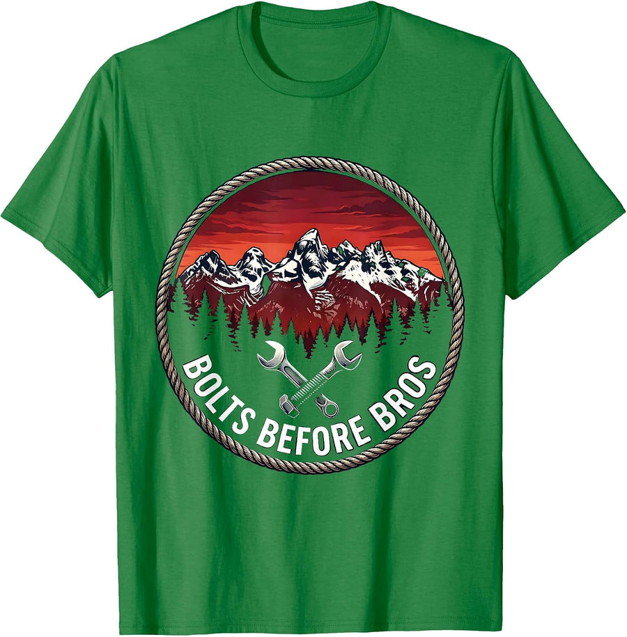 Men's Bolts Before Bros Mechanic Pride Design T-Shirt - Kelly Green