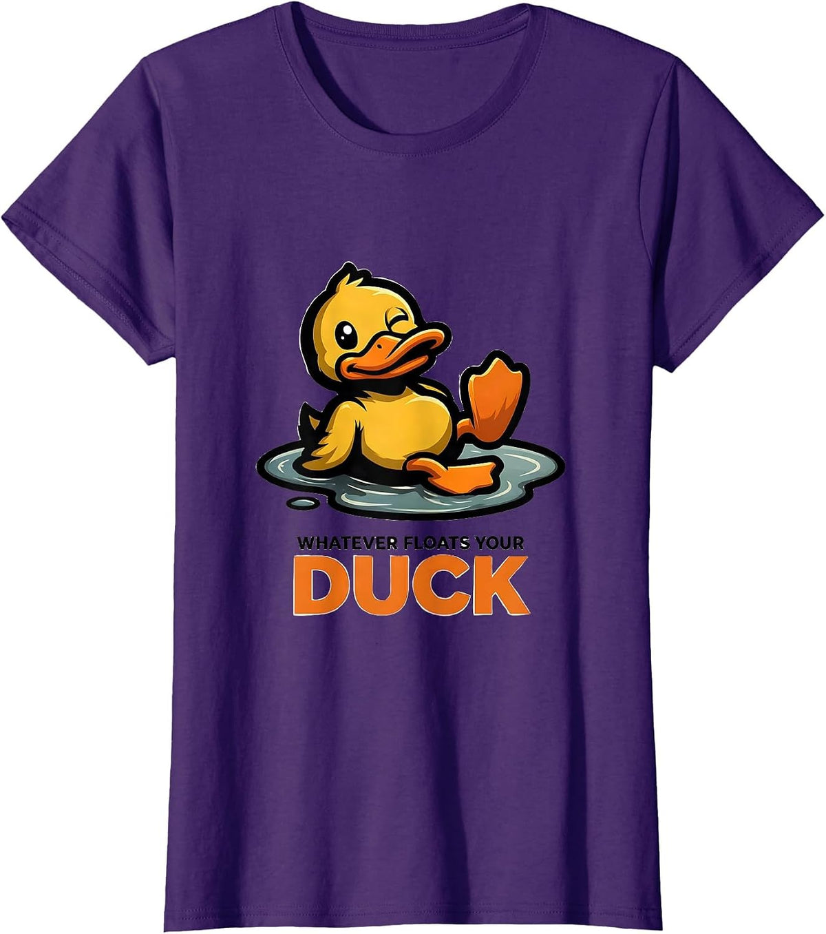 Women's Whatever Floats Your Duck Funny Duck Lover Humor Gift T-Shirt - Purple
