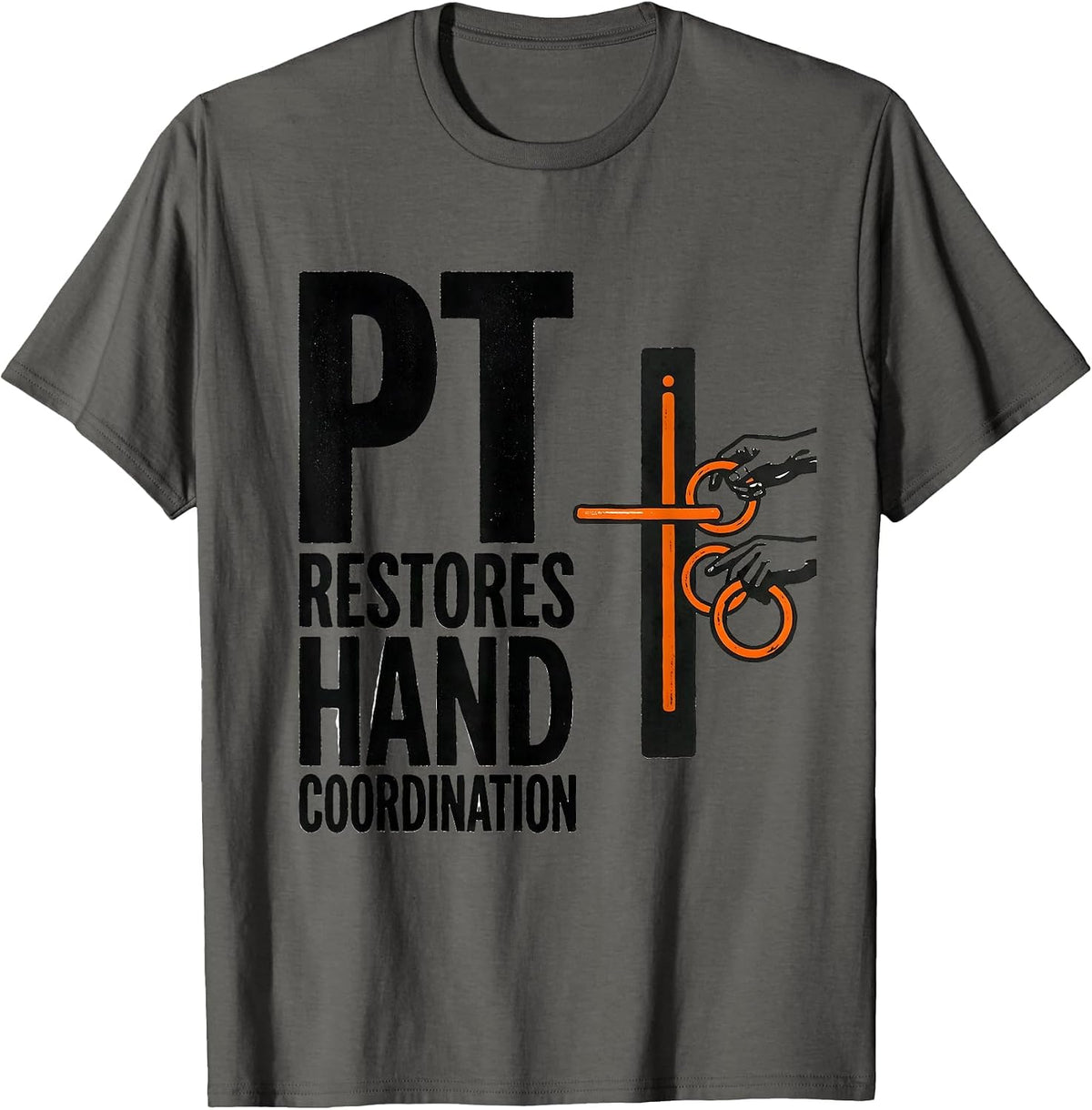 PT Restores Hand Coordination Stencil Graphic Physical T-Shirt - Asphalt Grey
