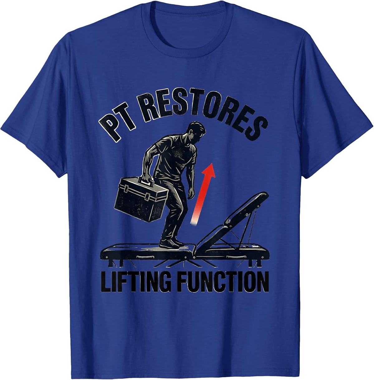 Men's PT Restores Lifting Function Stencil Graphic Physical T-Shirt - Royal Blue