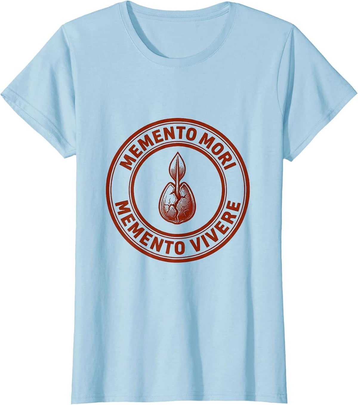 MEMENTO MORI MEMENTO VIVERE Stoic Philosophy Reader Gift T-Shirt - Baby Blue