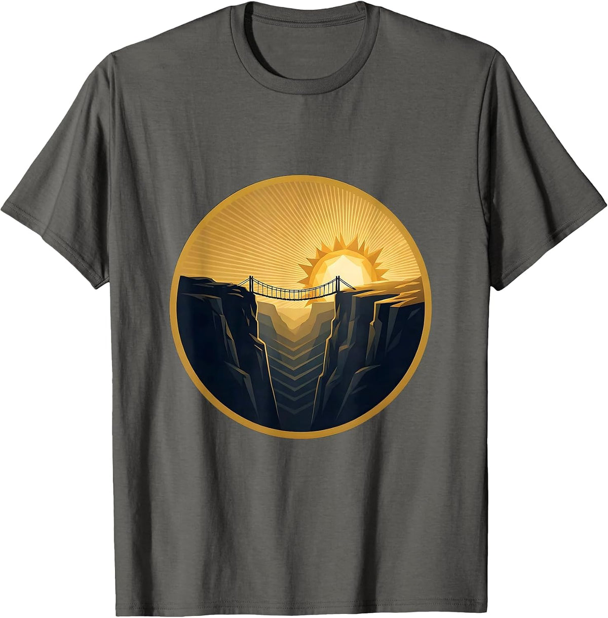 Men's 988 Suicide Prevention Rope Bridge Canyon Graphic T-Shirt - Asphalt Grey