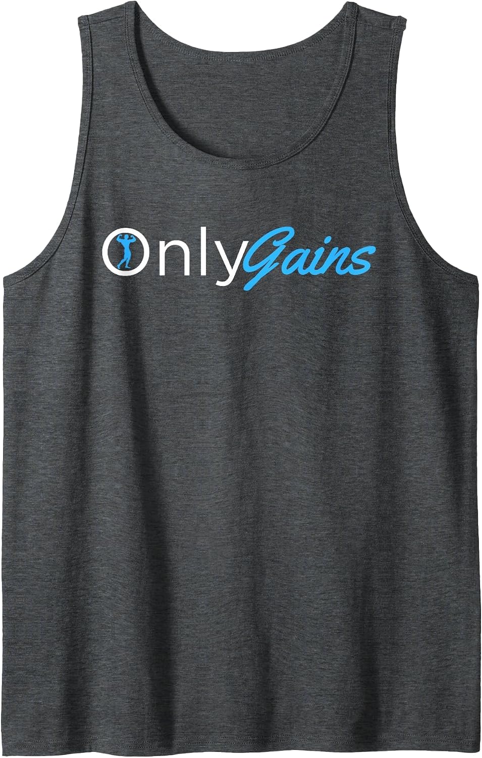 Only Gains - OnlyGains Funny Men's Fitness Bodybuilding Tank Top - Dark Heather Grey